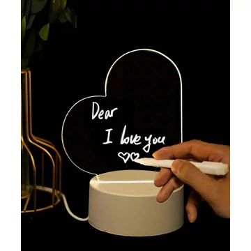 Üzenőtábla szív alakú, led fénnyel