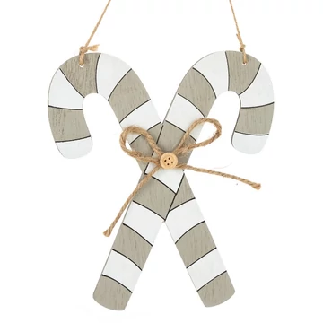 Öko-stílusú karácsonyfadísz cukorka vessző formájában Öko-stílusú karácsonyfadísz cukorka vessző formájában