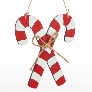 Öko-stílusú karácsonyfadísz cukorka vessző formájában Öko-stílusú karácsonyfadísz cukorka vessző formájában