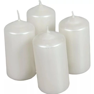 Metál henger gyertya 40x80mm ivory 4db/csomag Metál henger gyertya 40x80mm ivory 4db/csomag