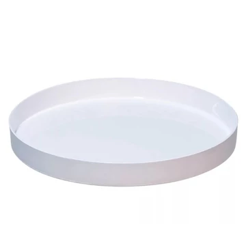 Műanyag peremes tál kerek vastagfalú fehér D27x3cm Műanyag peremes tál kerek vastagfalú fehér D27x3cm