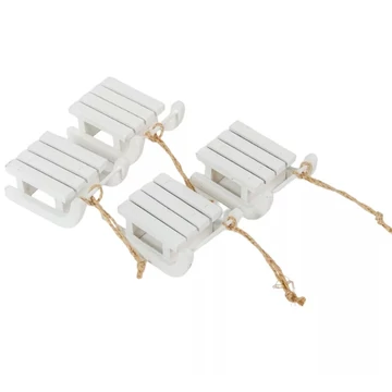 Szánkó fa fehér 6,5cm