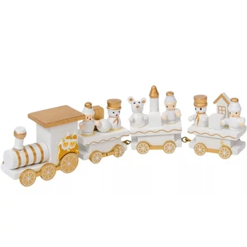 Vonat karácsonyi fa arany-fehér M4,5x20cm