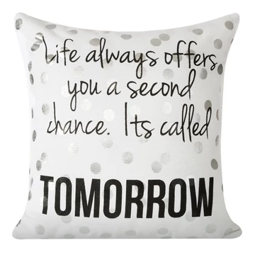 ESSIE párnahuzat feliratokkal és ezüst pöttyös nyomattal