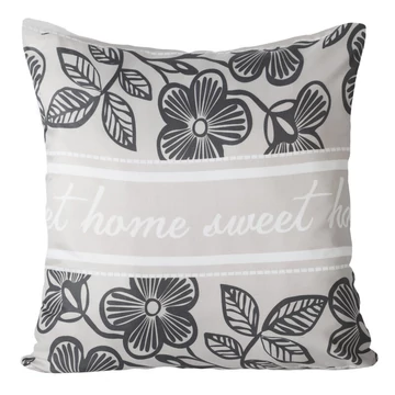 Marley párnahuzat - acélkék színben, virágmintás mikroszálas anyagból