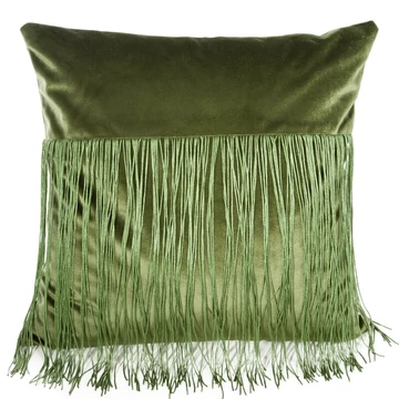 Melba párnahuzat, velúr, díszes bojtokkal, olíva zöld Melba párnahuzat, velúr, díszes bojtokkal, olíva zöld