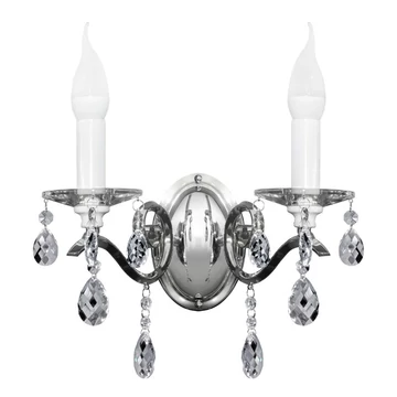 Loreta ezüst falikar, fém és kristály Loreta ezüst falikar, fém és kristály