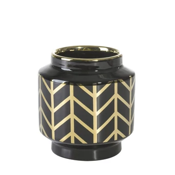 EmerA1 dekoratív váza, kerámia, fekete színben EmerA1 dekoratív váza, kerámia, fekete színben