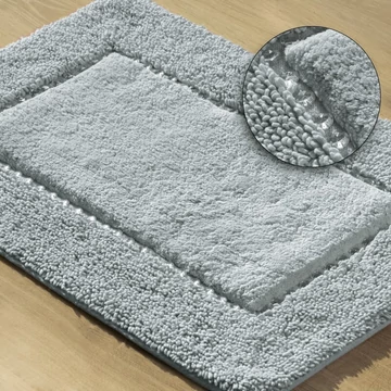 Chic fürdőszobai szőnyeg, puha és látványos, 100% pamut, ezüst Chic fürdőszobai szőnyeg, puha és látványos, 100% pamut, ezüst