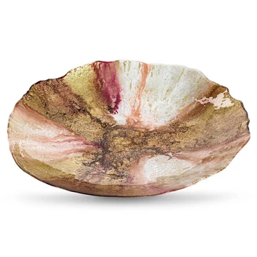 Mabel üveg dekoratív tál, 43 cm átmérő, narancssárga szín Mabel üveg dekoratív tál, 43 cm átmérő, narancssárga szín