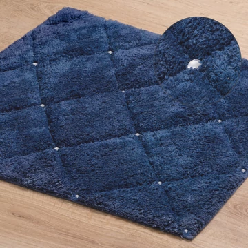 Chic fürdőszobai szőnyeg 100% pamut sötétkék Chic fürdőszobai szőnyeg 100% pamut sötétkék