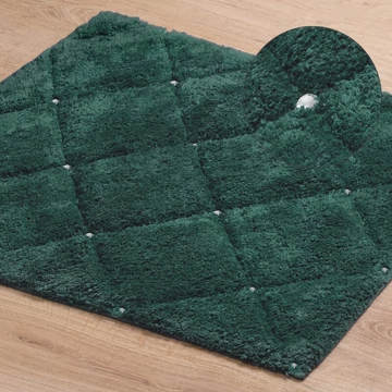 Chic fürdőszobai szőnyeg sötétzöld színben Chic fürdőszobai szőnyeg sötétzöld színben