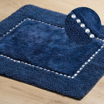 Chic fürdőszobai szőnyeg puha és lenyűgöző 100% pamut sötétkék színben Chic fürdőszobai szőnyeg puha és lenyűgöző 100% pamut sötétkék színben