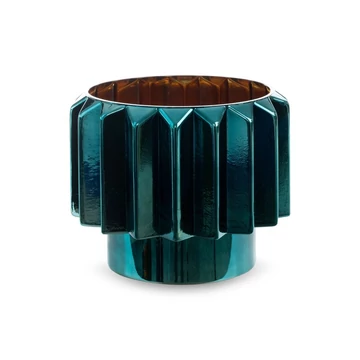 Irma dekorációs üveg - kaspó, 100% üveg, türkiz szín Irma dekorációs üveg - kaspó, 100% üveg, türkiz szín