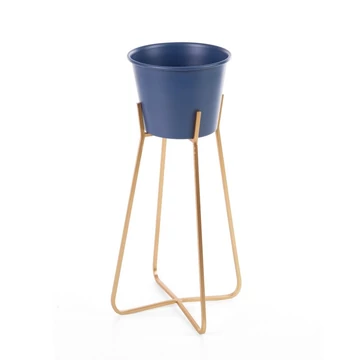Dekoratív virágtartó állvány, fém, 13 cm x 34 cm, kék Dekoratív virágtartó állvány, fém, 13 cm x 34 cm, kék