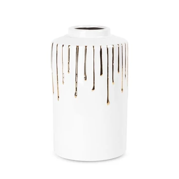 LUIS kerámia váza csöpögő aranyfesték motívumával LUIS kerámia váza csöpögő aranyfesték motívumával
