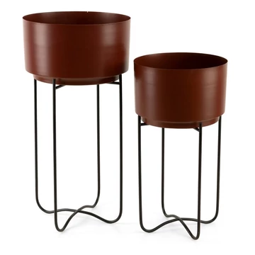 Barna dekoratív virágtartó állvány, 31 cm x 31 cm, fémből készült Barna dekoratív virágtartó állvány, 31 cm x 31 cm, fémből készült