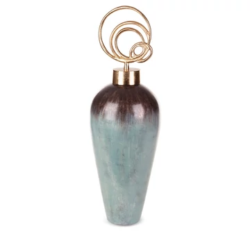 Abril üveg díszfigura - türkiz színben, 25 cm átmérő, 75 cm hosszú Abril üveg díszfigura - türkiz színben, 25 cm átmérő, 75 cm hosszú