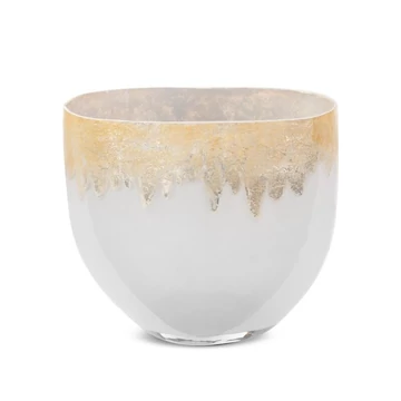 Iris dekoratív kaspó  üveg, ezüst színben Iris dekoratív kaspó  üveg, ezüst színben