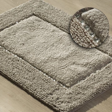 Chic fürdőszobai szőnyeg puha 100% pamut szürke színben Chic fürdőszobai szőnyeg puha 100% pamut szürke színben