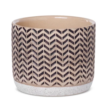 Kerek kerámia kaspó - krém színben Kerek kerámia kaspó - krém színben