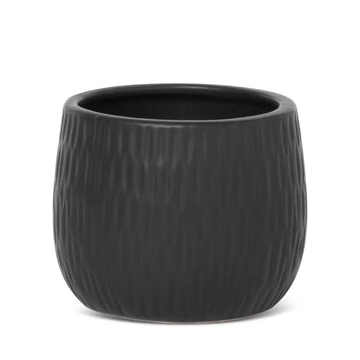 Ceramika 12 cm-es dekoratív kaspó, fekete színben Ceramika 12 cm-es dekoratív kaspó, fekete színben