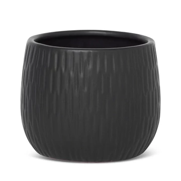 Ceramika 14 cm-es dekoratív kaspó, fekete színben Ceramika 14 cm-es dekoratív kaspó, fekete színben