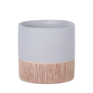 Popielat színű dekoratív kerámia kaspó, 11 cm átmérő, 10 cm magasság Popielat színű dekoratív kerámia kaspó, 11 cm átmérő, 10 cm magasság