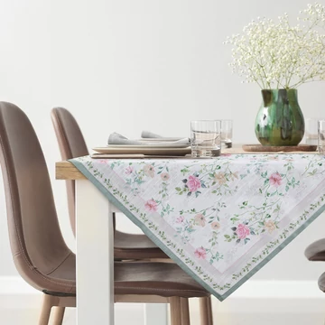 Summer7 asztalterítő virágmintával 100% poliészter természetes színben Summer7 asztalterítő virágmintával 100% poliészter természetes színben
