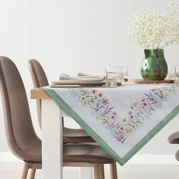 Summer9 asztalterítő virágmintás 100% poliészter természetes szín Summer9 asztalterítő virágmintás 100% poliészter természetes szín
