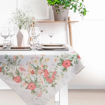 Summer12 asztalterítő virágmintás 100% poliészter természetes Summer12 asztalterítő virágmintás 100% poliészter természetes