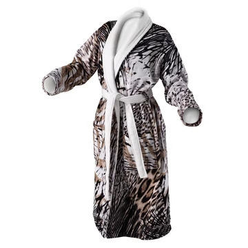 Fehér velúr köntös - elegáns hímzéssel, 100% pamut Fehér velúr köntös - elegáns hímzéssel, 100% pamut