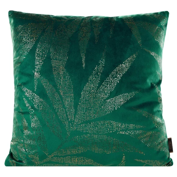 Blink párnahuzat, dekoratív arany mintával, poliészter, sötétzöld szín