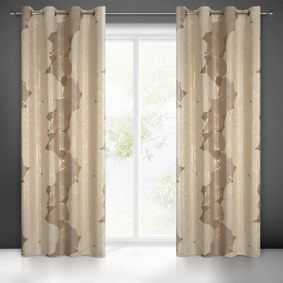 Frezja kész függöny, dimout, 100% poliészter, bézs szín
