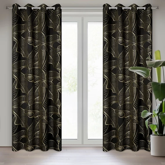 Kiaras függöny - kész dimout függöny, poliészter, fekete Kiaras függöny - kész dimout függöny, poliészter, fekete