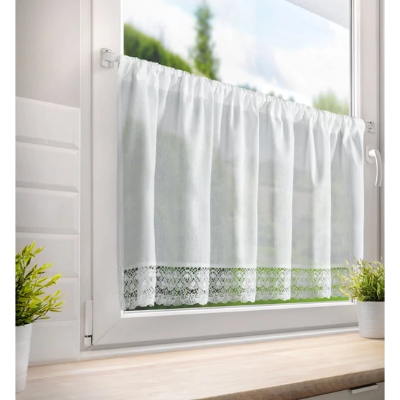 ROSE félfüggöny matt anyagból csipkével 60x150 cm