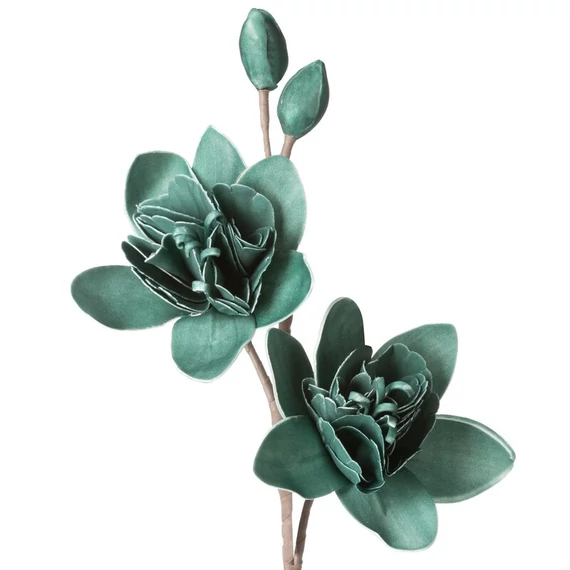 Flore 715 dekoratív virág, EVA anyag, türkiz szín