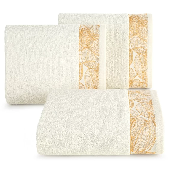 Agis törölköző jacquard díszítéssel 100% pamut krém színben