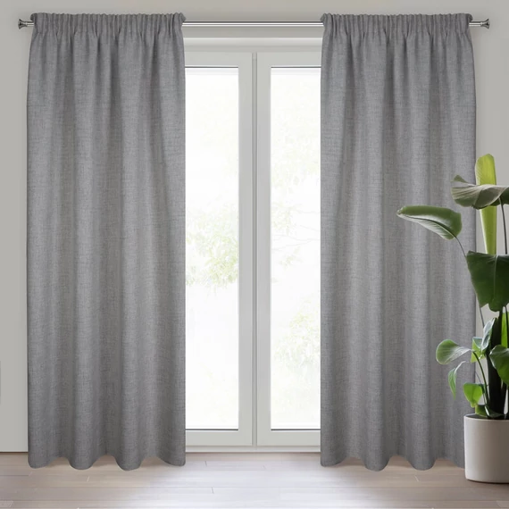 Jula kész függöny - eco stílus, 100% poliészter, szürke szín