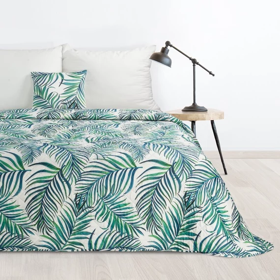 DESIGN 91 PALMS 2 db ágytakaró pálmalevél nyomattal, hot press technikával steppelve