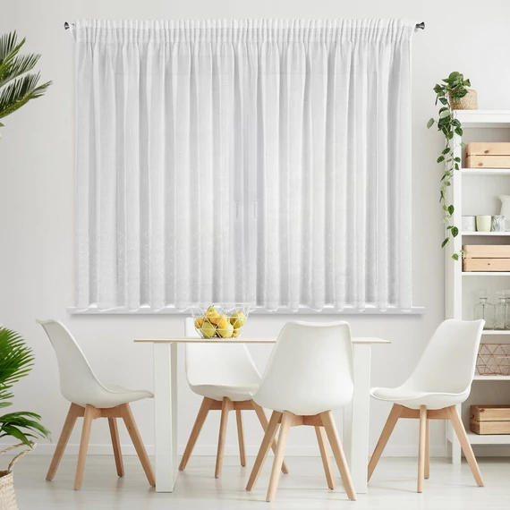 KLOE függöny 345x140 etaminból, fényes kristálycsíkkal díszítve