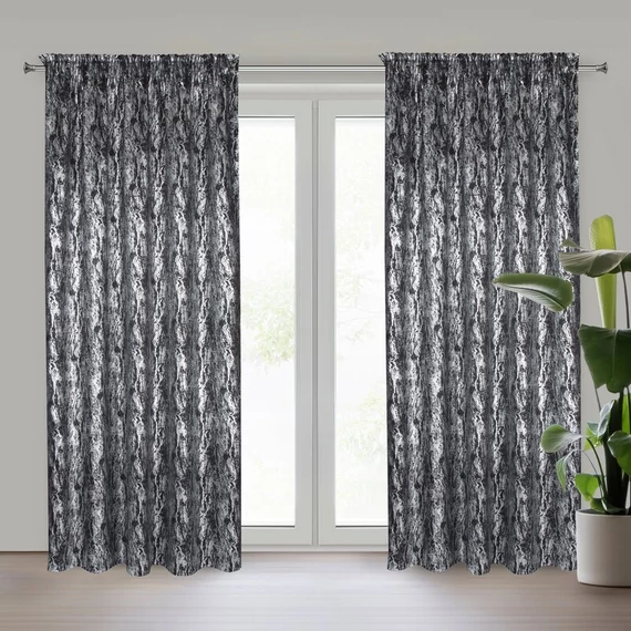 Elise függöny készlet, dimout, 100% poliészter, fekete szín Elise függöny készlet, dimout, 100% poliészter, fekete szín