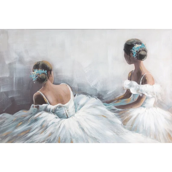 Kép 649 - Kézzel festett vászon, világoskék színben