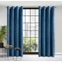 Kép 2/16 - D91 Rosa függöny, késztermék, velúr anyag, sötétkék szín, 100% poliészter