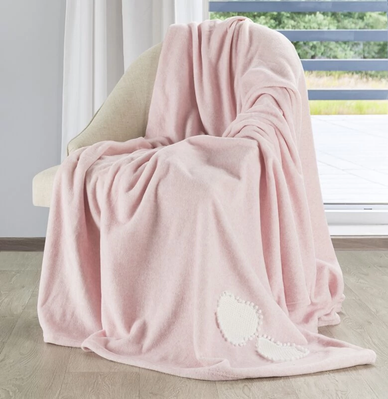 Heart Koc, Flano, Nagyon puha, 100% poliészter, Rózsaszín