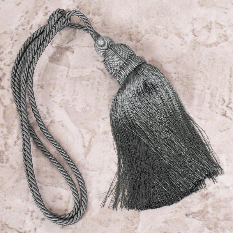 Jowita dekorációs zsinór, 70 cm, poliészter, acél színű