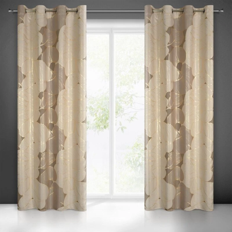 Frezja kész függöny, dimout, 100% poliészter, bézs szín