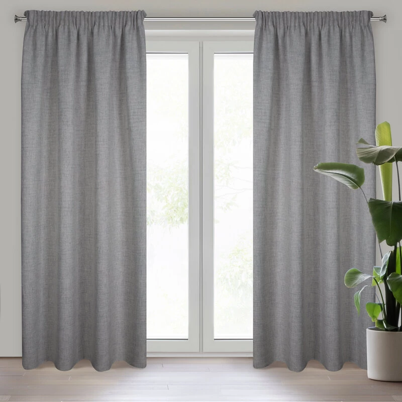 Jula kész függöny - eco stílus, 100% poliészter, szürke szín