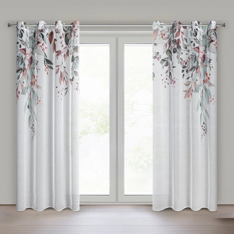 Meg függöny, kész függöny szett, 100% poliészter, fehér szín