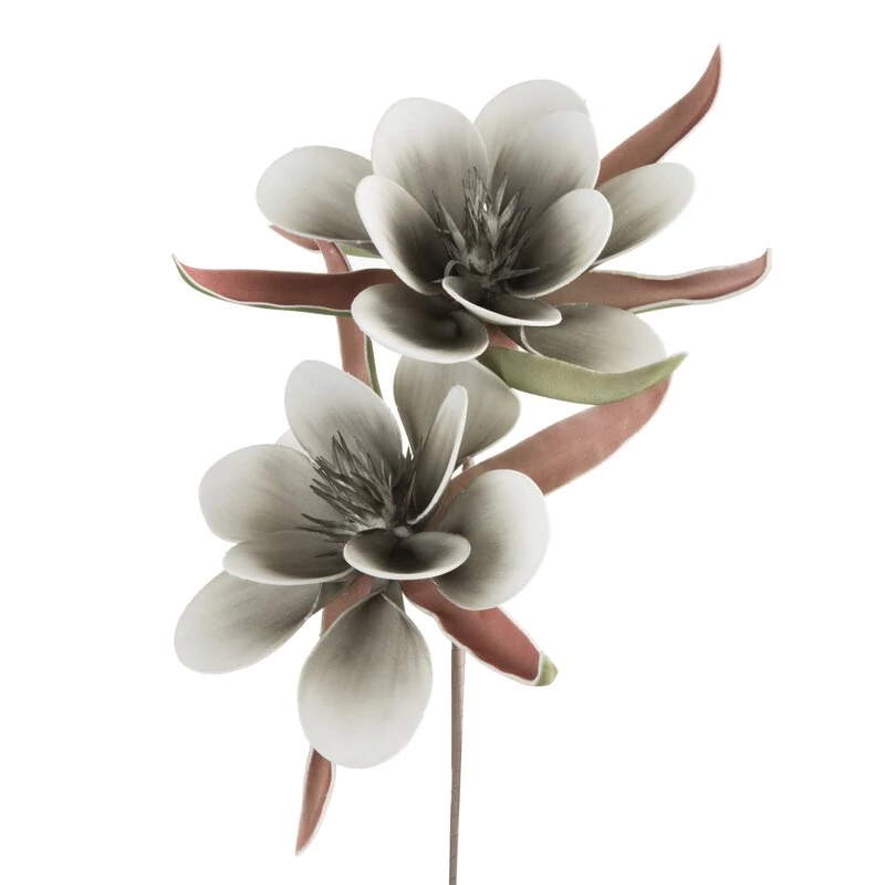 Flore 744 Dekoratív Virág, Popielat Szín, 90% EVA, 10% Fém